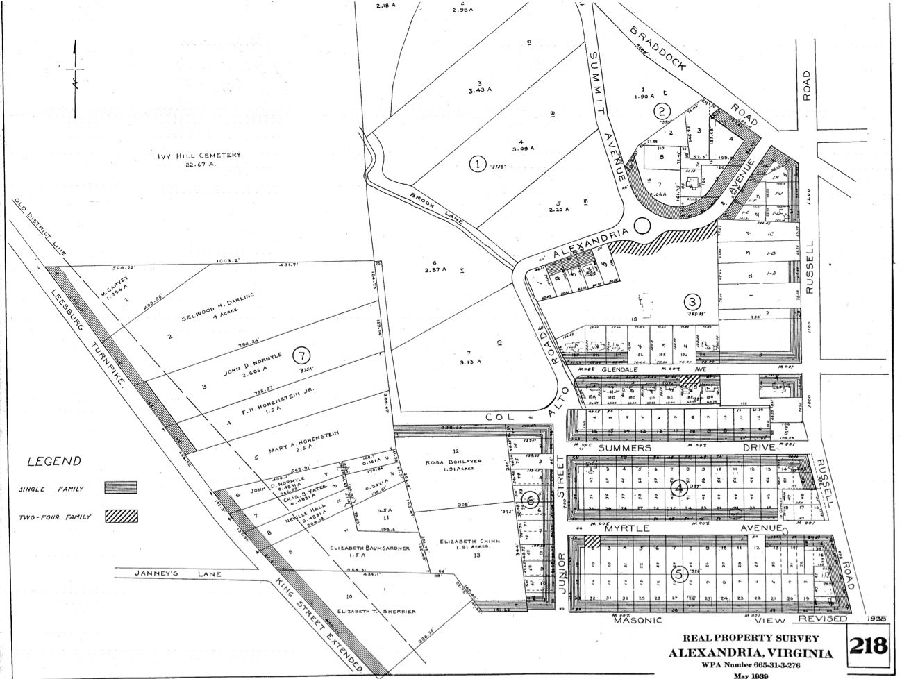 1939 Real Property Survey - Map 218