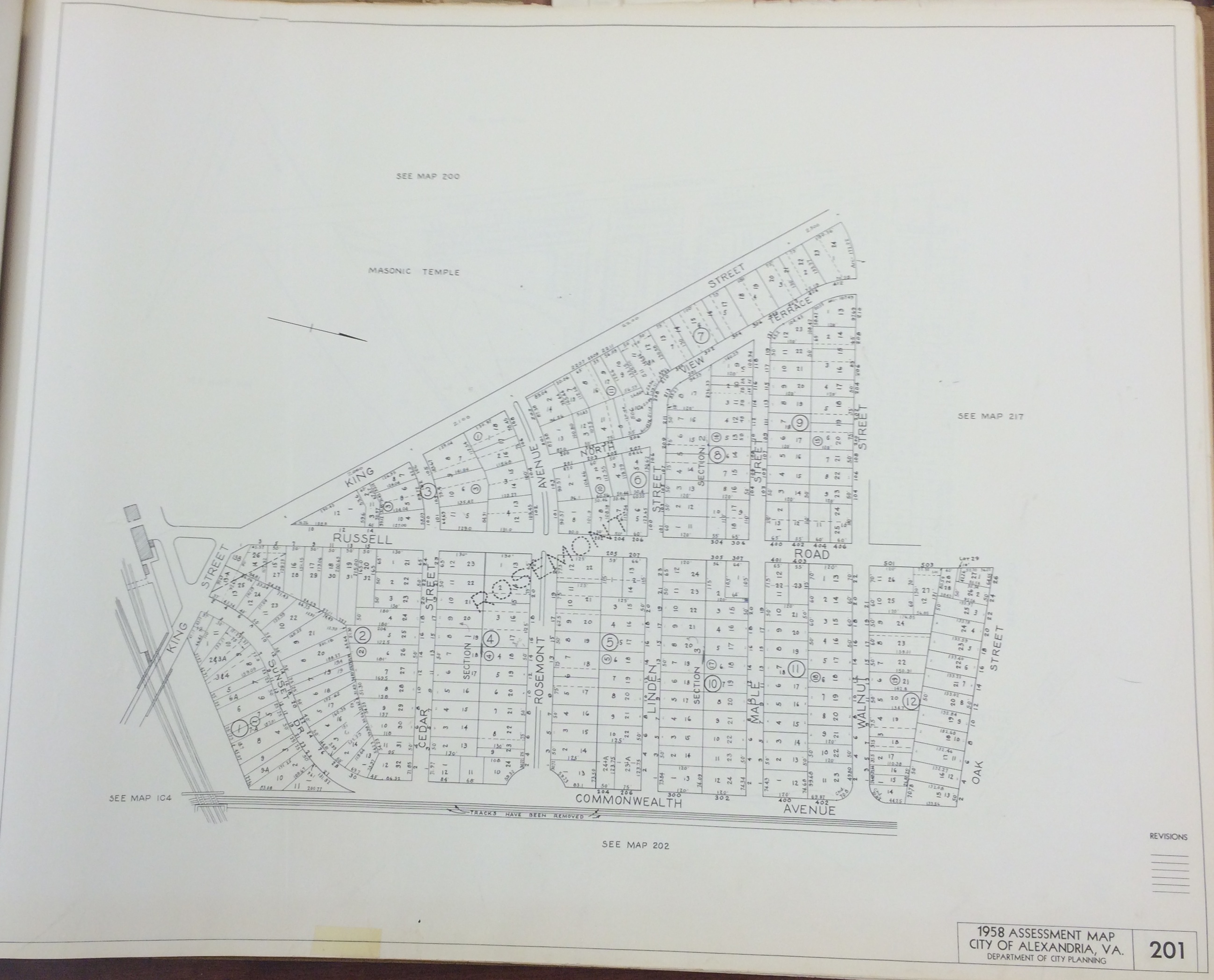 1958 Real Estate Assessment Map 201