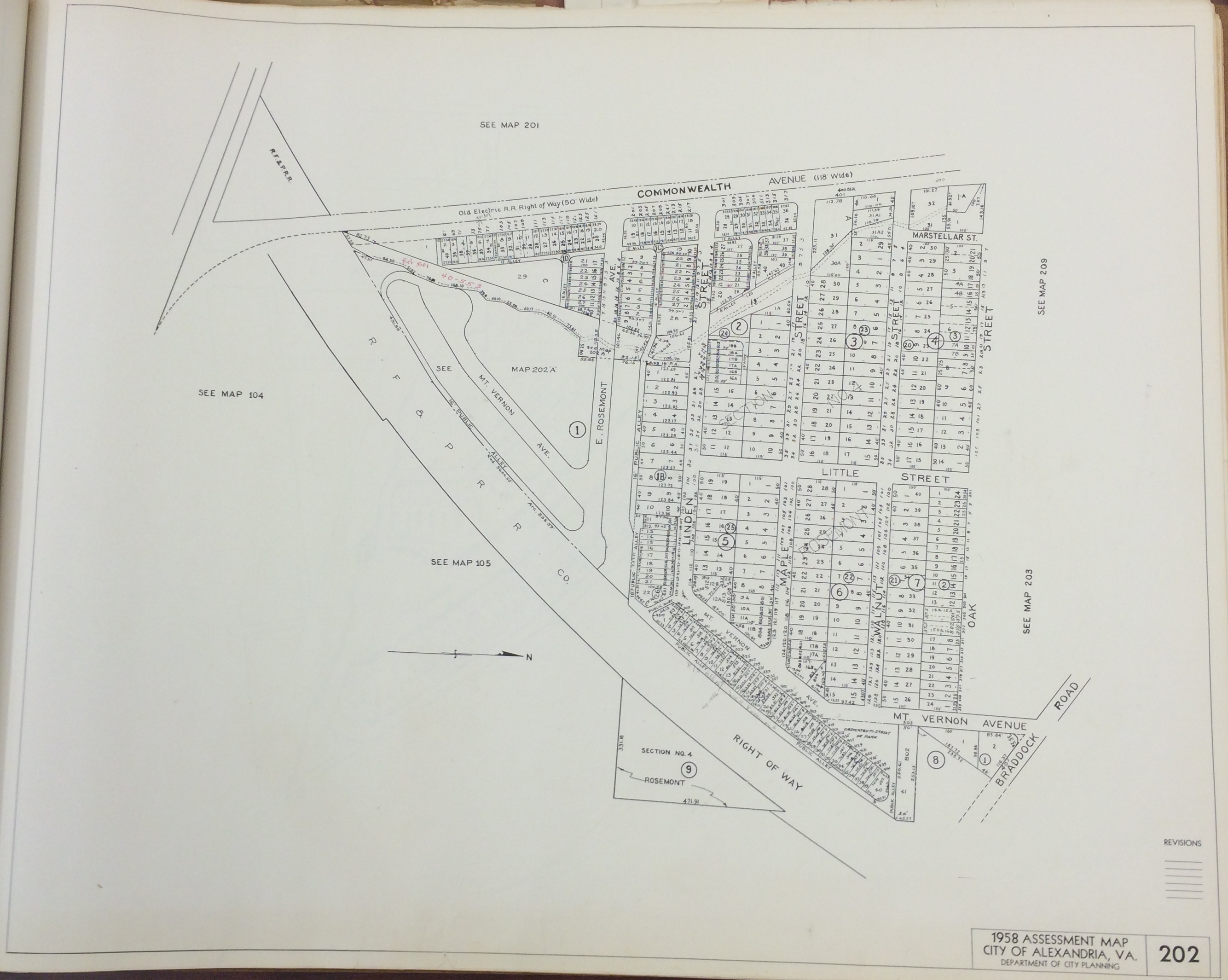 1958 Real Estate Assessment Map 202