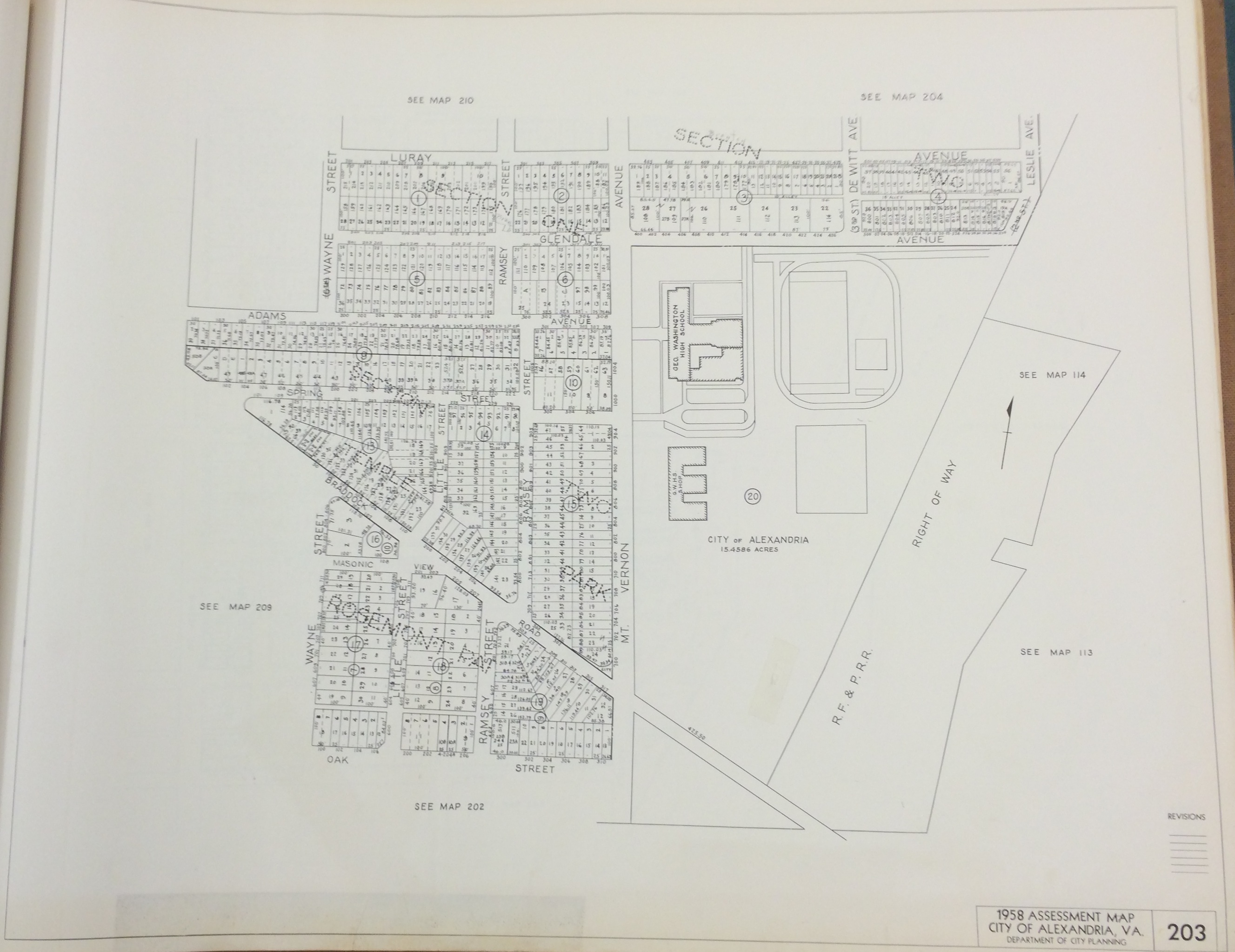 1958 Real Estate Assessment Map 203