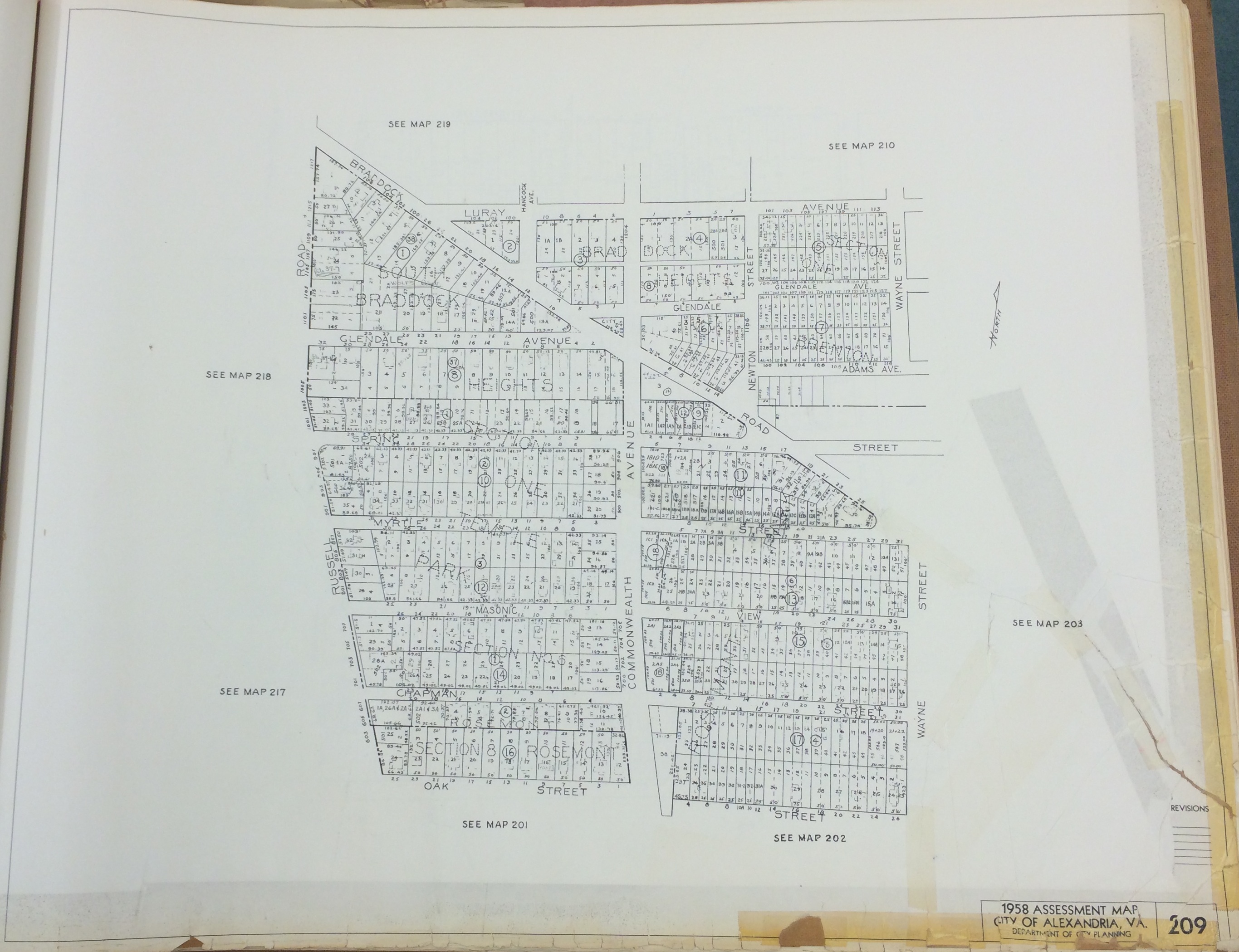 1958 Real Estate Assessment Map 209