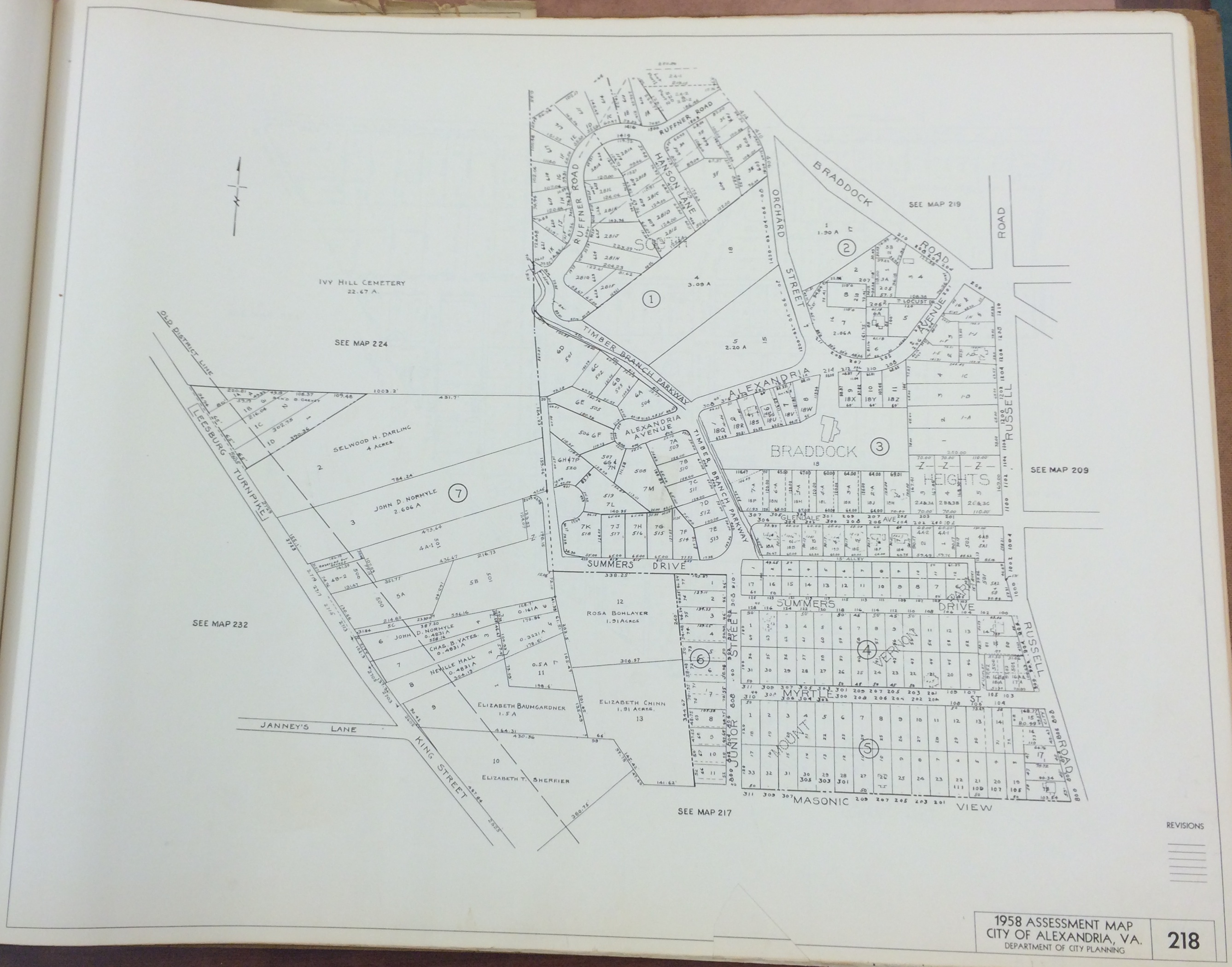 1958 Real Estate Assessment Map 218