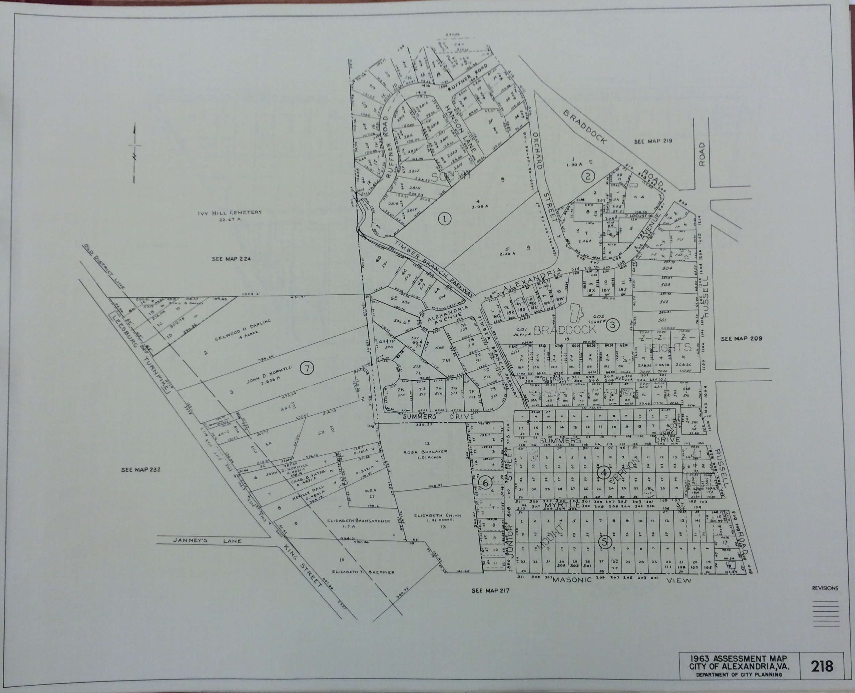 1963 Real Estate Assessment Map 218