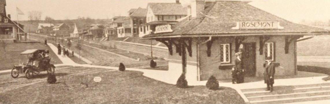 Rosemont Station and West Rosemont Avenue (Panoramic View), c. 1911