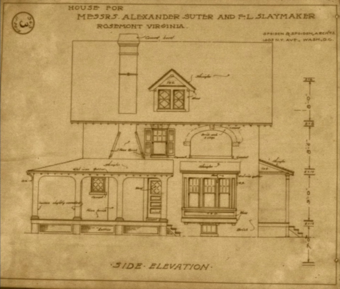 Blueprint for house of Frank L. Slaymaker, c. 1909